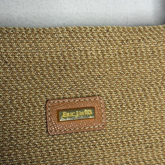 Eric Javits Leather Trim Strass Tote Shoulder Bag Leather Trim Zip Travel - Picture 3 of 10